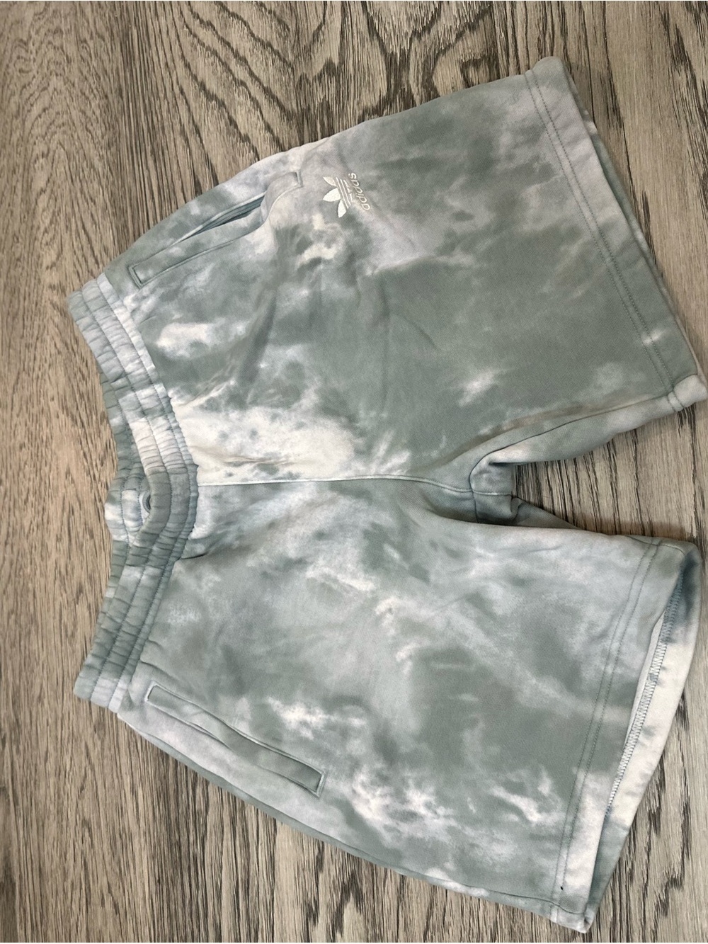 adidas Men's Sage Green Tie-Dye Athletic Shorts